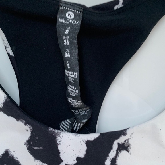 Wildfox High Waist Black And White Splatter Tie Dye 7/8 Leggings and Crop Top - Picture 10 of 10